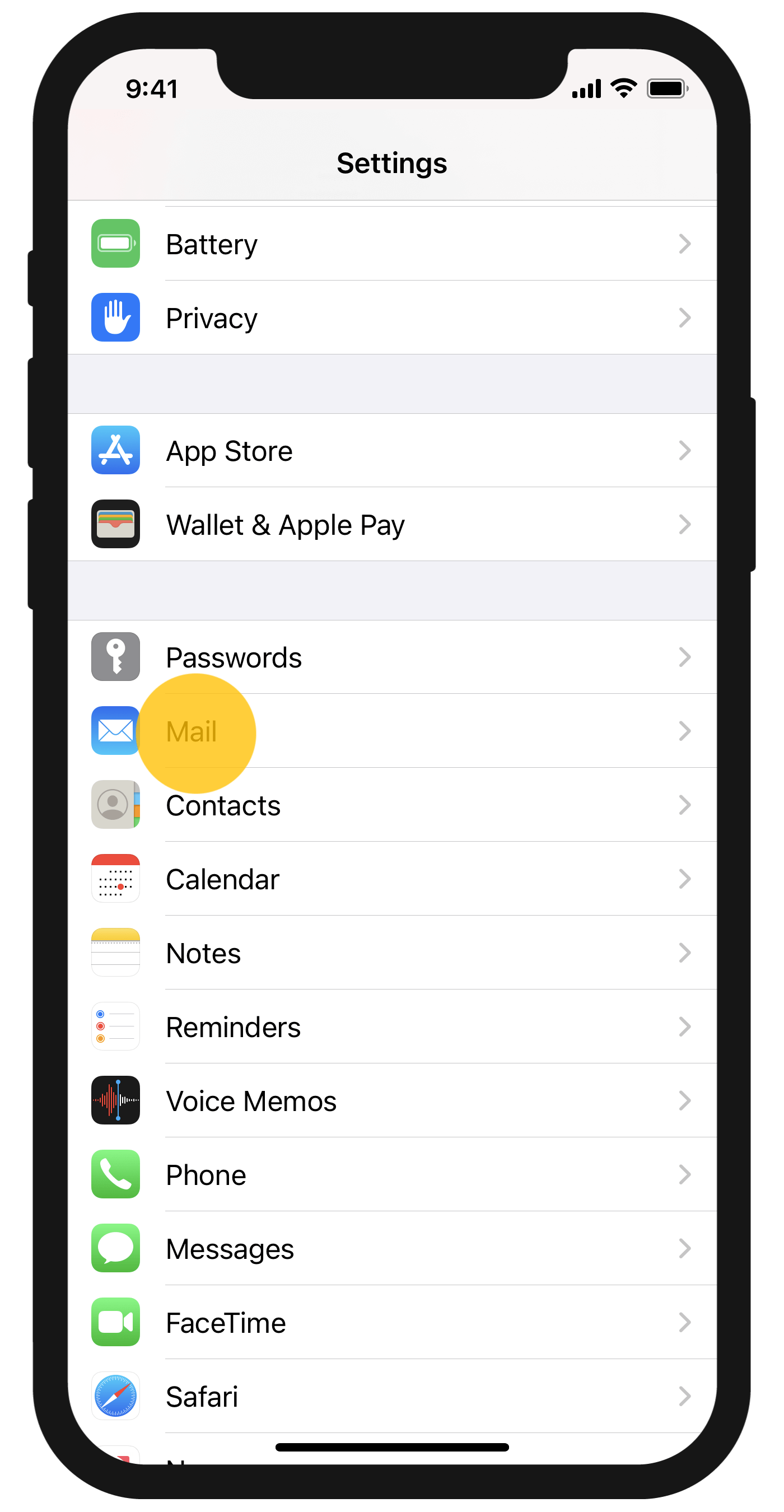 tap-on-the-mail-option-in-settings