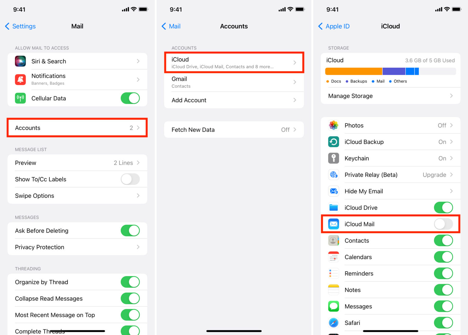 turn-off-the-iCloud-mail-option