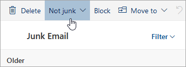 choose the option Not Junk