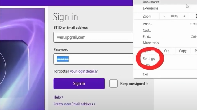 click reset settings