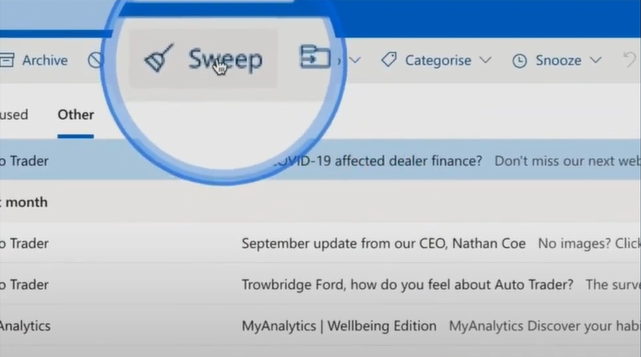 click on sweep