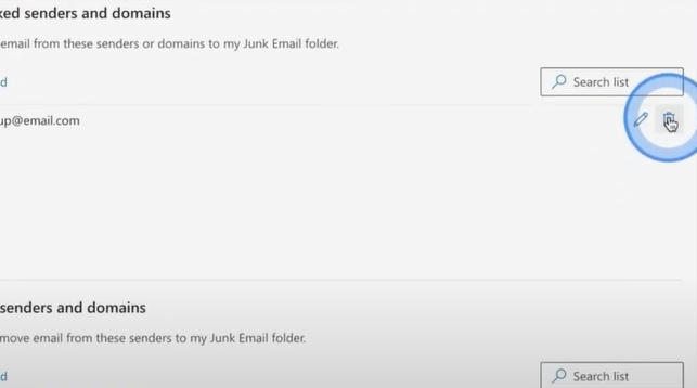 trash the email address