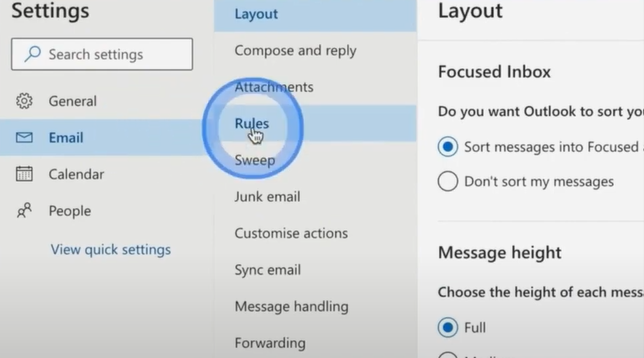 click on rule