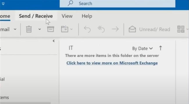 click on send receive option