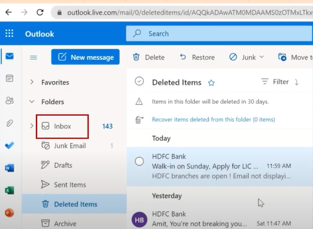 move to the inbox