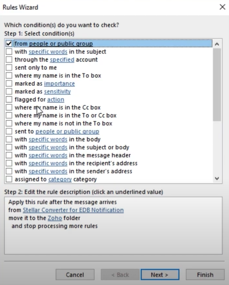 double click on the rule