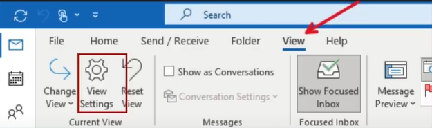 choose the view setting option