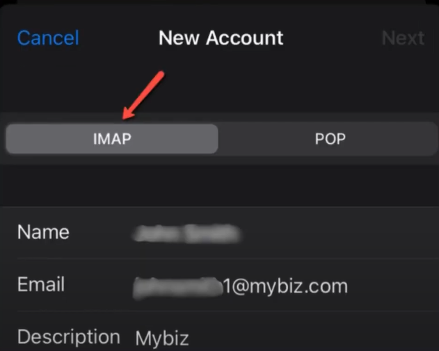 Tap on IMAP