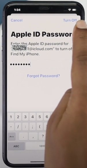 Tap on the turn off option