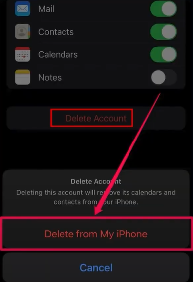 Tap on delete from my iPhone