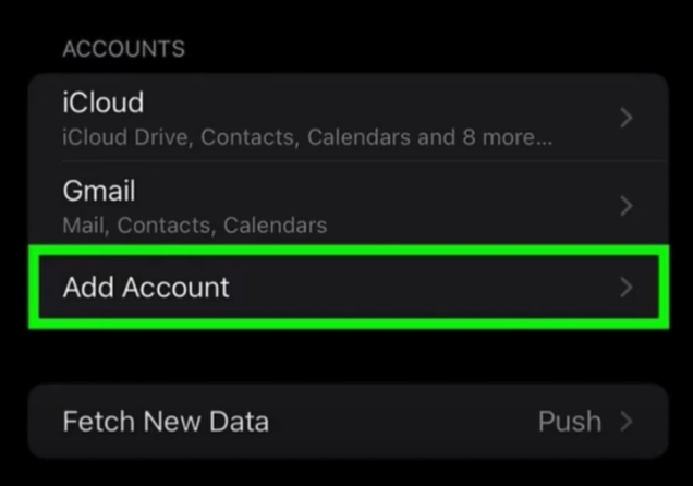 Choose add account