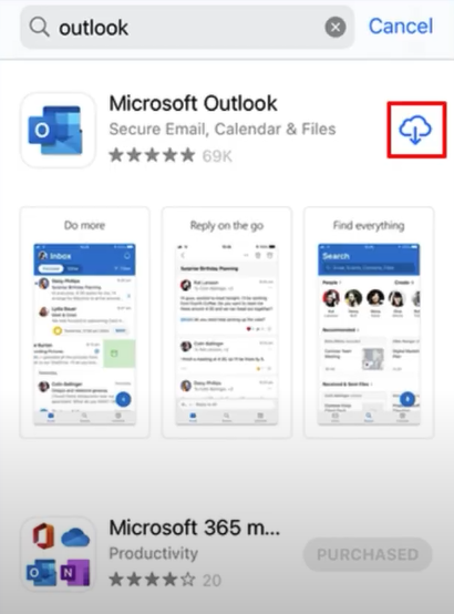 Tap the download icon