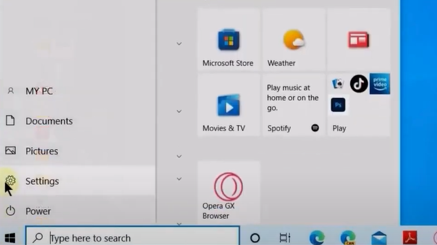 Go to settings