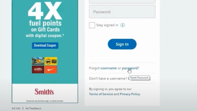 Click on Password option