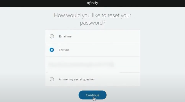 Select the continue option