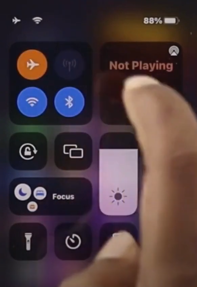 Tap on Airplane icon