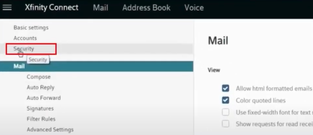 Select Security Option