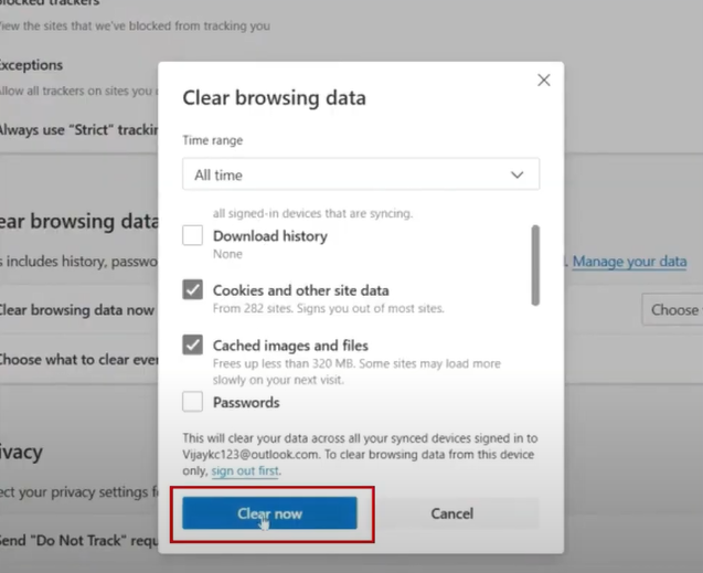 Select Clear Now