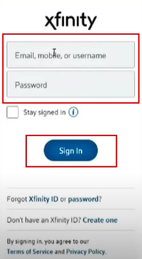 Enter your email and password