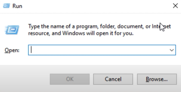 Open Run Dialog Box
