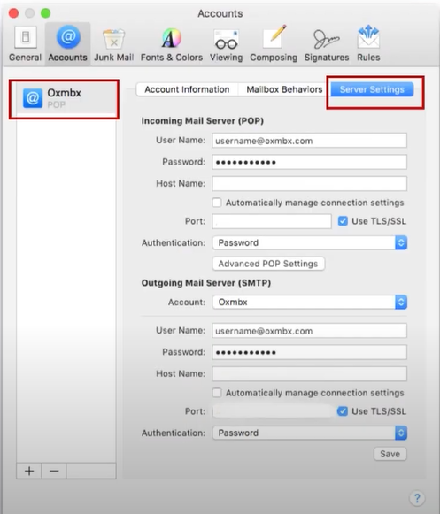 Go to server settings