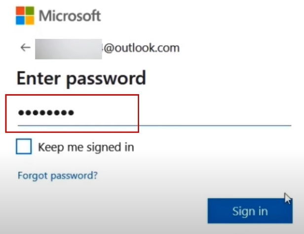 Enter the right password
