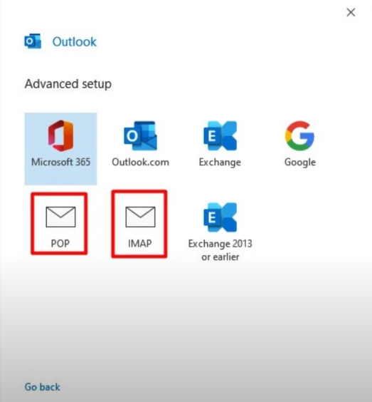 Select POP IMAP Option