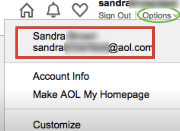 Click on the options