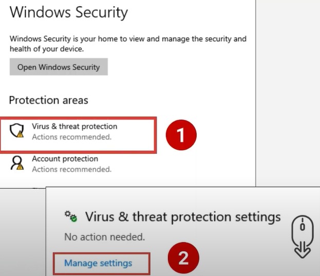 Click Manage settings