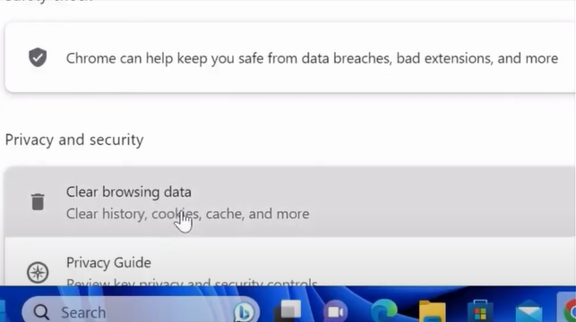 Clear Browsing Data