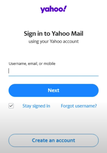 Sign into your Yahoo Mail
