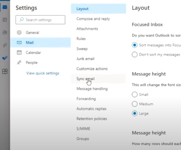 Click on sync Email