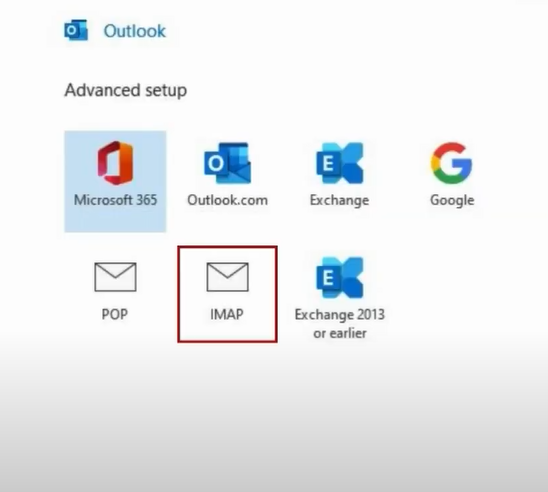 Choose IMAP