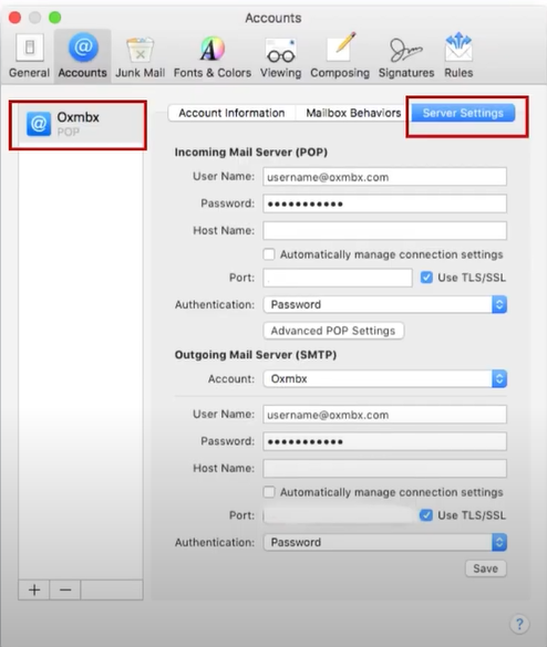 Go to server settings