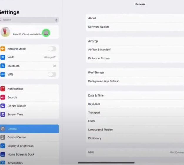 move to settings