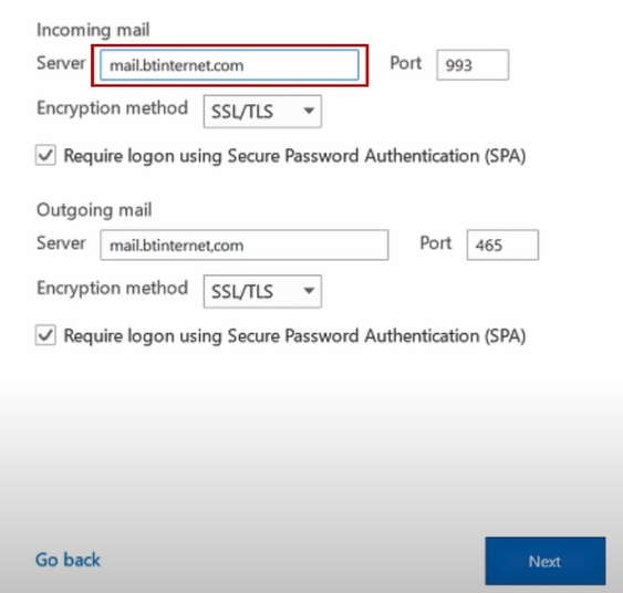 Check the Incoming Mail Server 