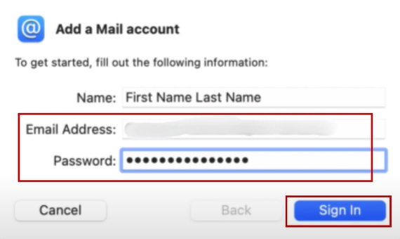 Fill Username and Password