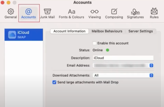 Select BT-Email from The Account Section