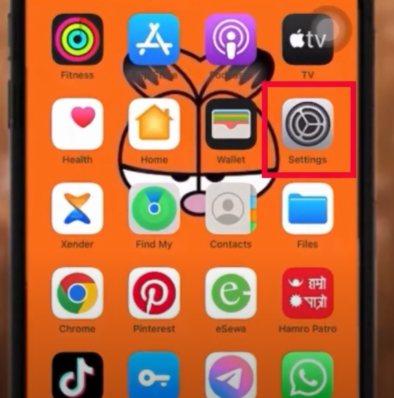 Navigate to settings option