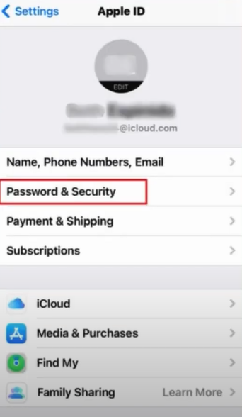 Select password and security