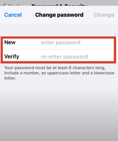 Create a new password