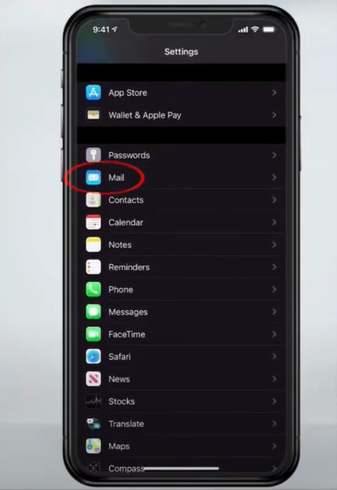 Select Mail Option