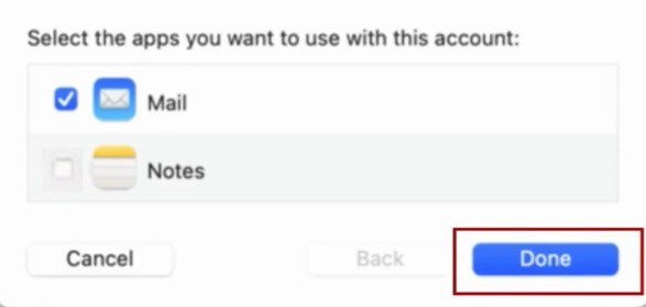 Done button