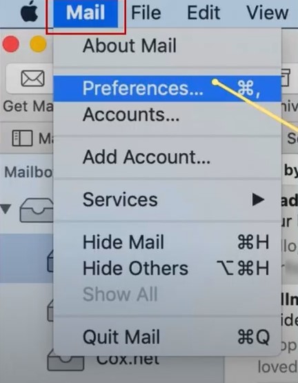 click on Mail
