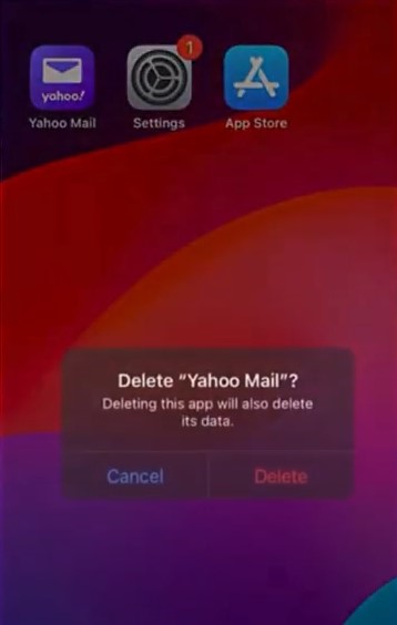 Delete App and then tap on Delete once again to proceed