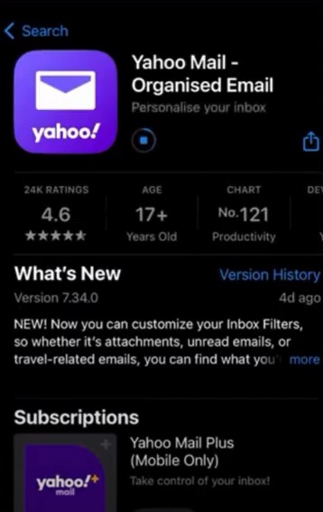 right app option to download it again