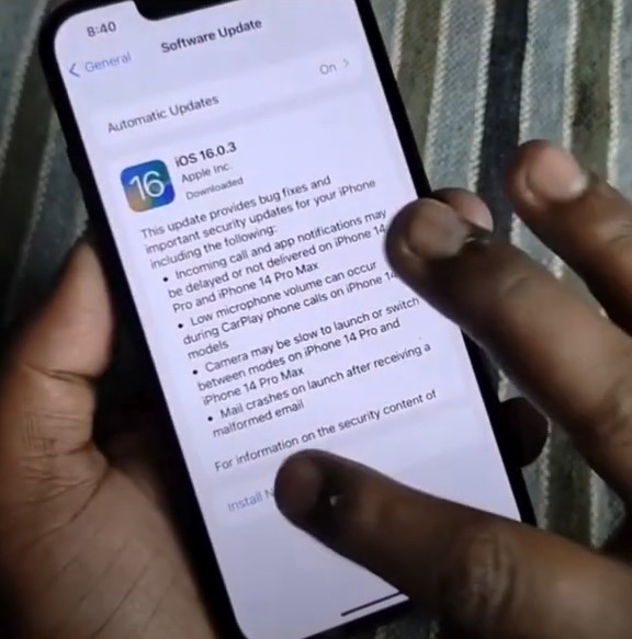 select Install Now to install this update on your device