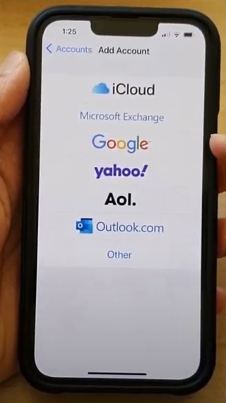 Add Account and tap on Yahoo