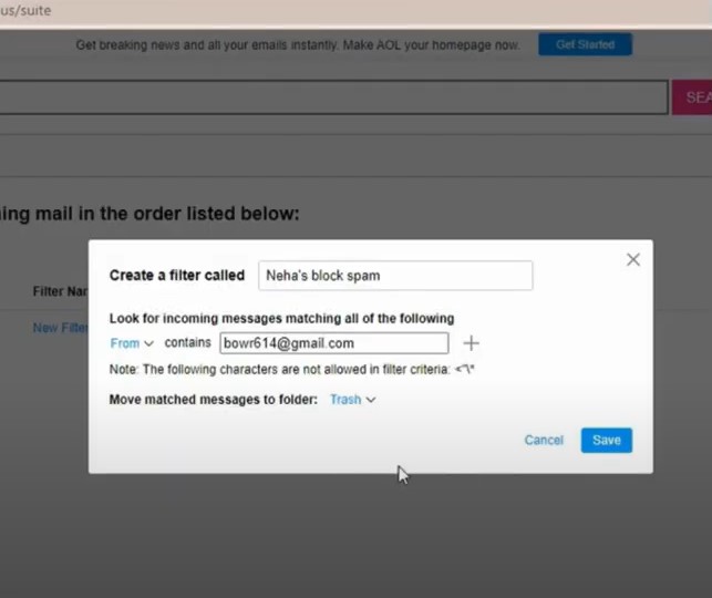 select the Save option