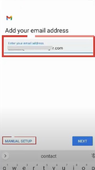 choose the MANUAL SETUP option